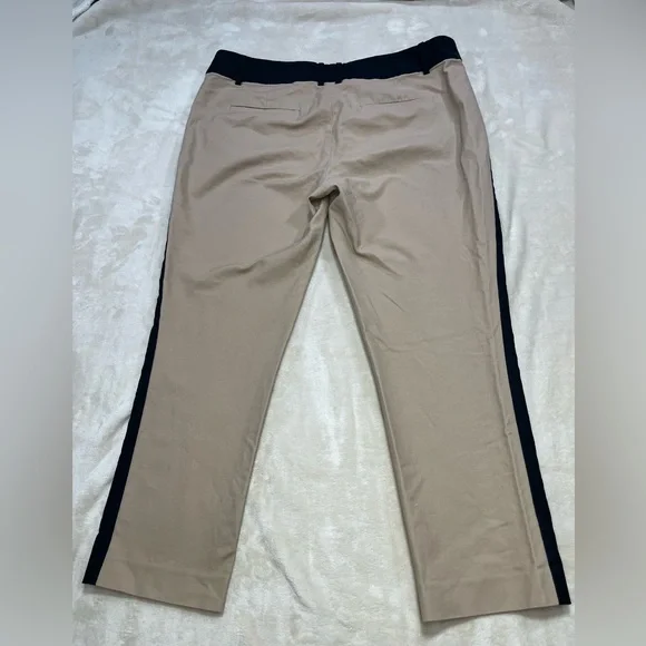 Ann Taylor Color block Dress Pants Tan Navy Size 14 Women’s Straight Leg Career - Picture 2 of 7